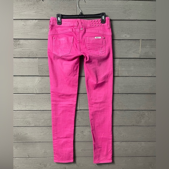 BARBIE Pink Roxy Super Skinny Fit Denim Stud Jeans Sz 3 - Picture 8 of 16
